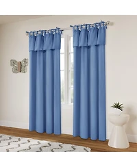 Awesome Home Recycled Cotton Blend Ruffle Tie Top Curtains Pair, Bleached Mauve, 52"×84"