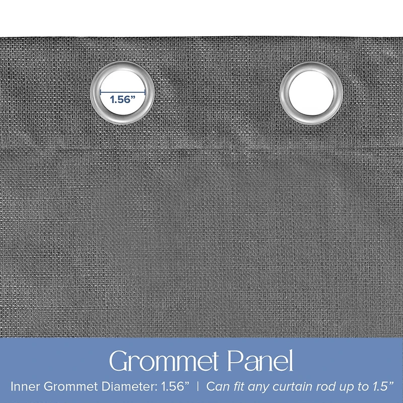 Awesome Home Textured Blackout Grommet Curtains Pair 2 panels