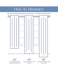 Awesome Home Tabitha Ribbon multi color Tie Top Curtains Pair, 52"×96"