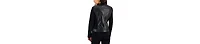 Ak Anne Klein Women's Compression Mixed Media Zip Up Jacket