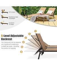 Inolait 2-Person Patio Chaise Lounge with Middle Panel