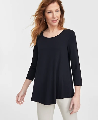 Jm Collection Petite 3/4-Sleeve Scoop Neck Top, Exclusively at Macy's