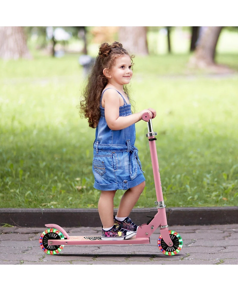 Hongge Folding Kick Scooter with 3 Adjustable Heights for Kids