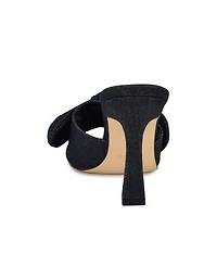 Nine West Women's Trina Bow Tapered Heel Slip-On Sandals
