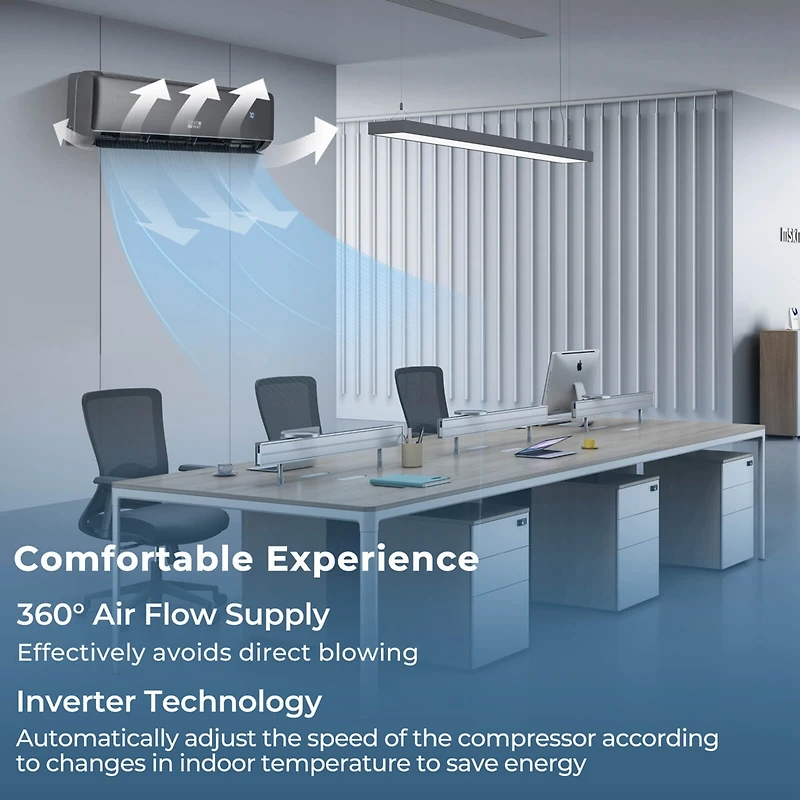 12000 Btu Enabled Mini Split Air Conditioner & Heater with Heat Pump