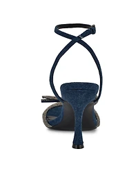Nine West Women's Ivid Square Toe Tapered Heel Dress Sandals