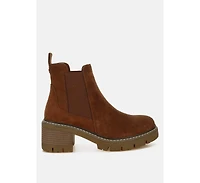 Vostok Suede Chunky Chelsea Boots Women