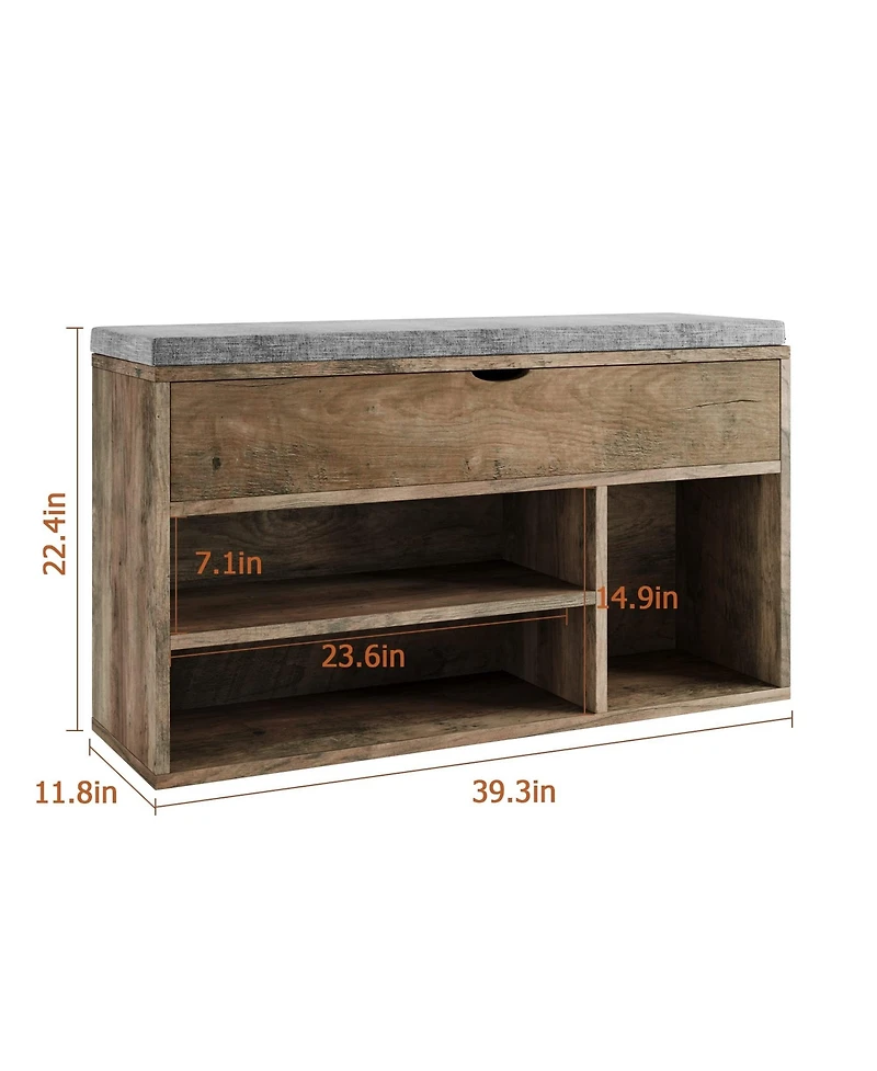 gaomon Storage Bench, Shoe Bench with Cushion