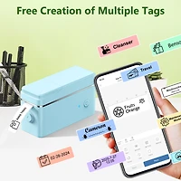 Polono P31S Label Maker Machine with Tape, Portable Thermal Printer, Bluetooth Printer for Organizing Storage Office Home, Sticker Make
