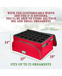 Christmas Ornament Storage Box with 3 Trays Holds Up to 72-4 Inch Ornaments
