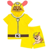 Paw Patrol Toddler Boys Chase Skye Rubble Marshall Cosplay T-Shirt and Bike Shorts French Terry Outfit Set to
