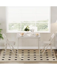 gaomon Folding Table, 33.6 Inch Folding Card Table, Portable Square Folding Table with Pu Soft Cushion,2 chairs