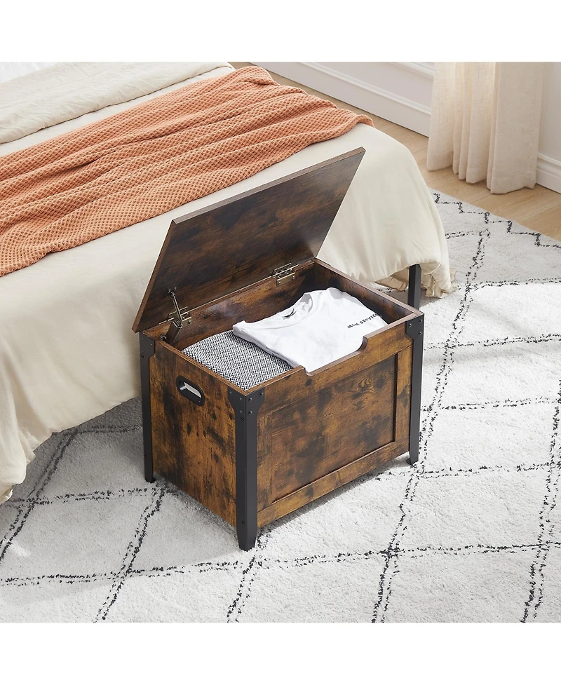 gaomon Storage Chest, Wood Storage Bench with Seating and Safety Hinge, Entryway Bench with Storage