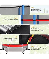 Gymax 55'' Recreational Trampoline for Kids Toddler w/ Enclosure Net