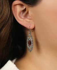 2028 Epoxy Faux Marcasite Stone Drop Earrings