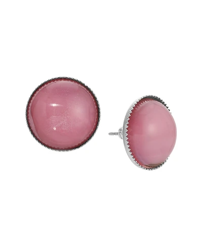 2028 Glass Round Button Earrings