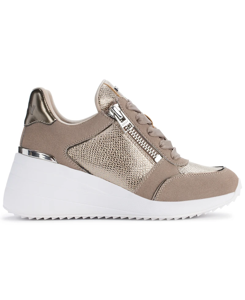 Dkny Women's Kalina Lace Up Wedge Sneakers