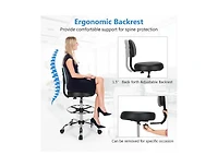 Skonyon Swivel Drafting Chair with Retractable Mid Back and Adjustable Foot Ring