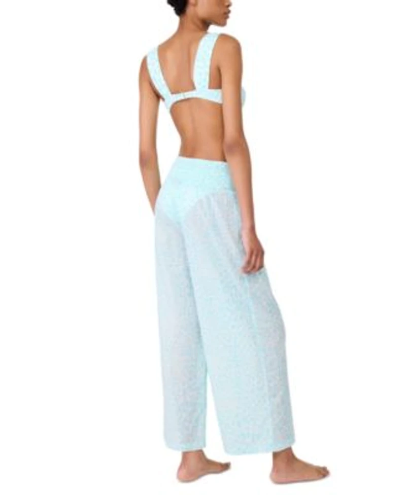 Kate Spade Womens Shirred Strap Bikini Top Cotton Smocked Waist Cover Up Pants