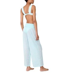 Kate Spade Womens Shirred Strap Bikini Top Cotton Smocked Waist Cover Up Pants
