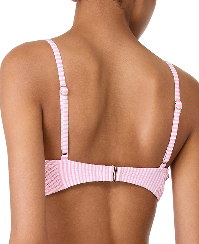 Kate Spade Women's Striped Smocked Bikini Top