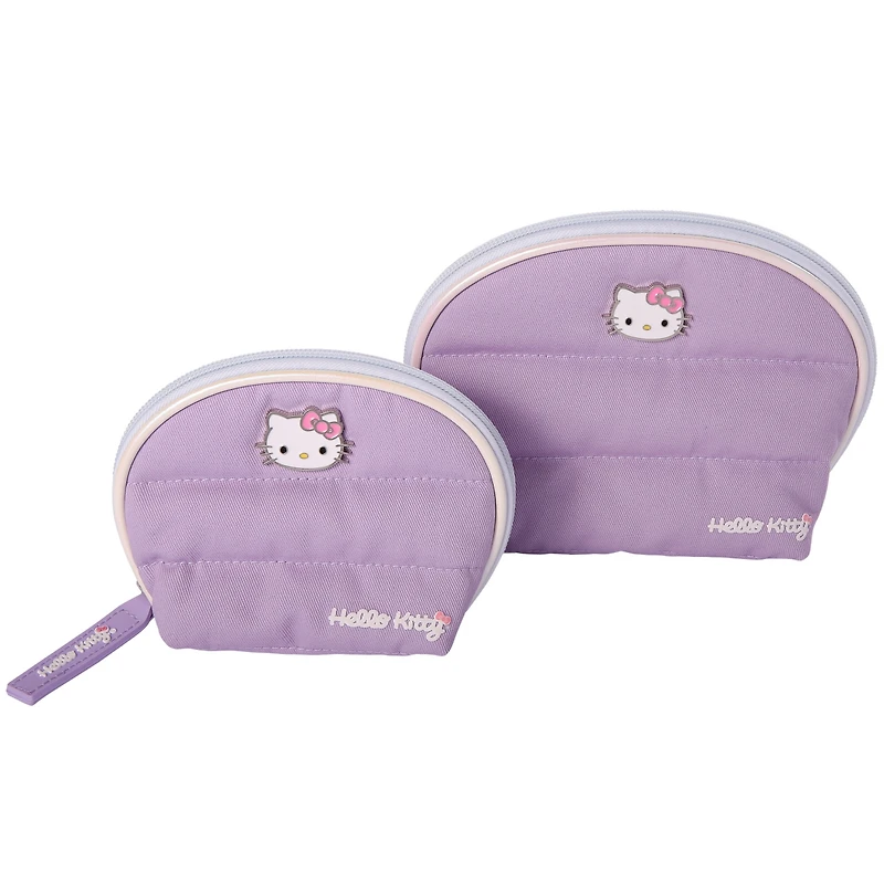 Hello Kitty Sanrio Purple Large and Small Dome Cosmetic Travel Bag