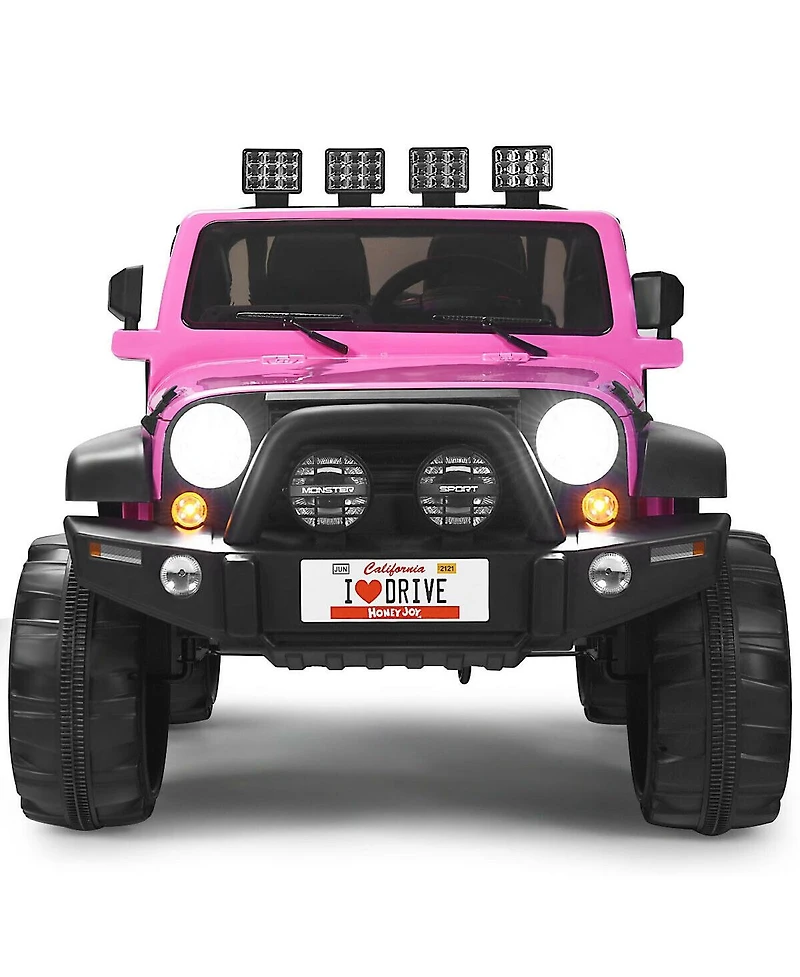 Hongge 12V 2-Seater Ride-On Truck with Remote Control, Storage, and Music Player
