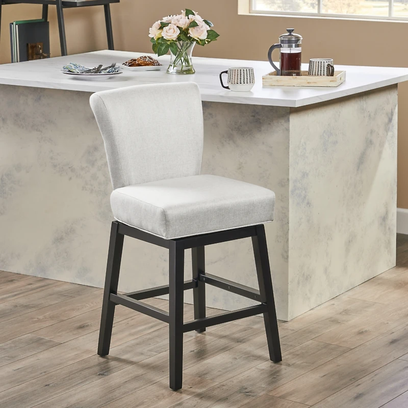 Streamdale Beige Swivel Counter Stool Comfort, Style in Any Room