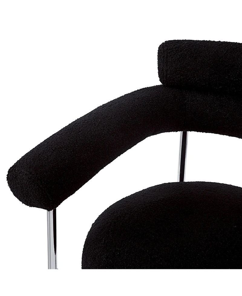 Streamdale Furniture Upholstered Armchair Dining Chairs With Metal Legs (Set of 2),Black