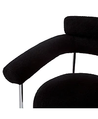 Streamdale Furniture Upholstered Armchair Dining Chairs With Metal Legs (Set of 2),Black