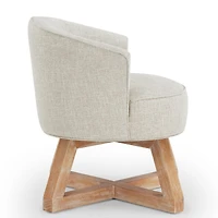 Streamdale Classic Swivel Chair with Linen Fabric