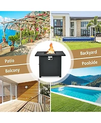 Skonyon 50000 Btu 32 Inch Square Propane Gas Fire Pit Table