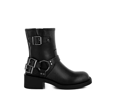Caribou Harness Detail Biker Boots Women