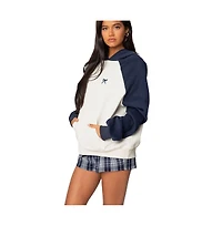 Edikted Womens Raglan Bow Oversized Hoodie