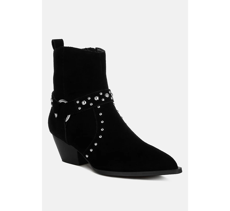Rodeo Studded Suede Ankle Boots