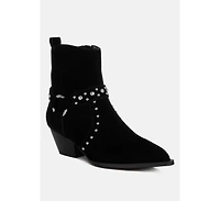 Rodeo Studded Suede Ankle Boots