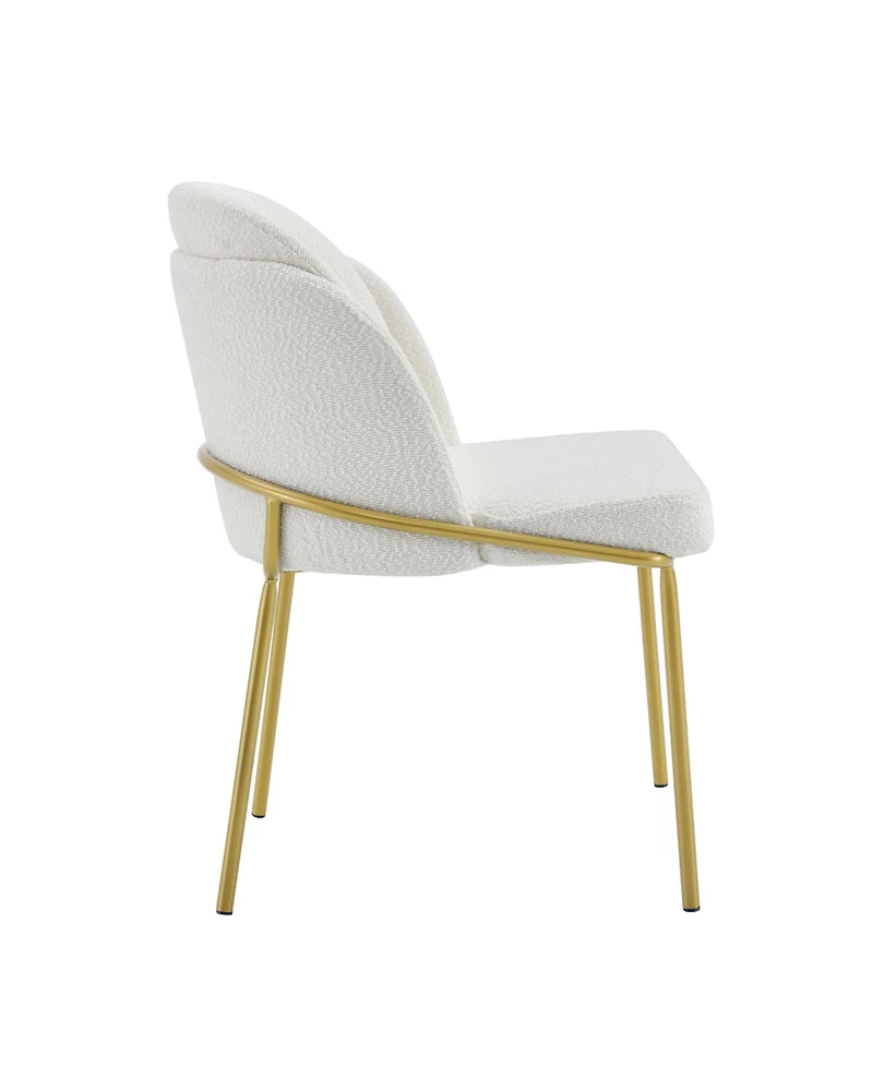 Modern Dining Chairs Set of 2, White and Brown, Comfort and Style