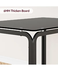gaomon 5 Piece Glass Dining Table Set, Kitchen and Chairs for 4, Kitchen Table and Chairs Modern Room Sets Home, Party,Black