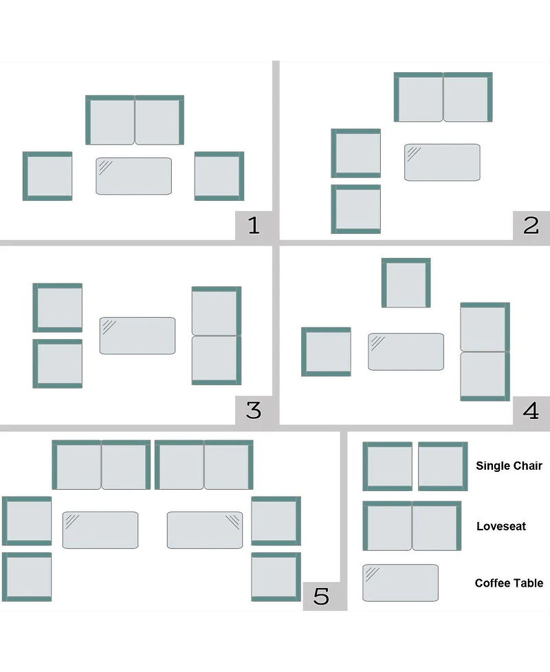 Sugift 4 Pieces Comfortable Outdoor Rattan Sofa Set with Glass Coffee Table-Gray