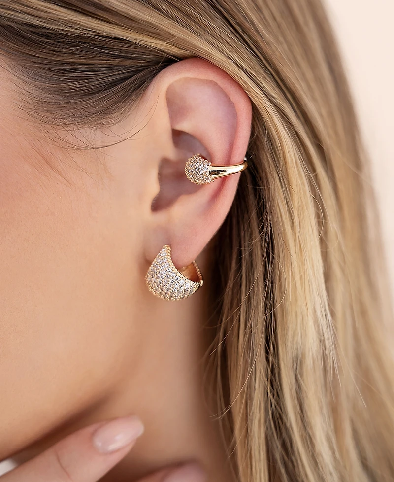 Ettika Pave Encrusted Huggies Hoops Earrings