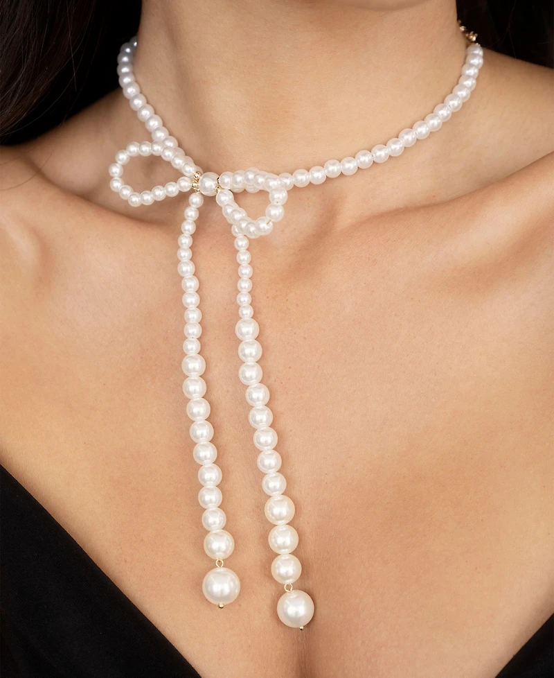 Ettika Venus Mother of Pearl Choker Bow Necklace