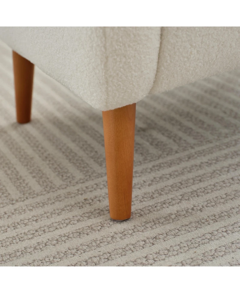 Streamdale Modern Wingback Lounge Chair with Soft Fabric and Wood Legs