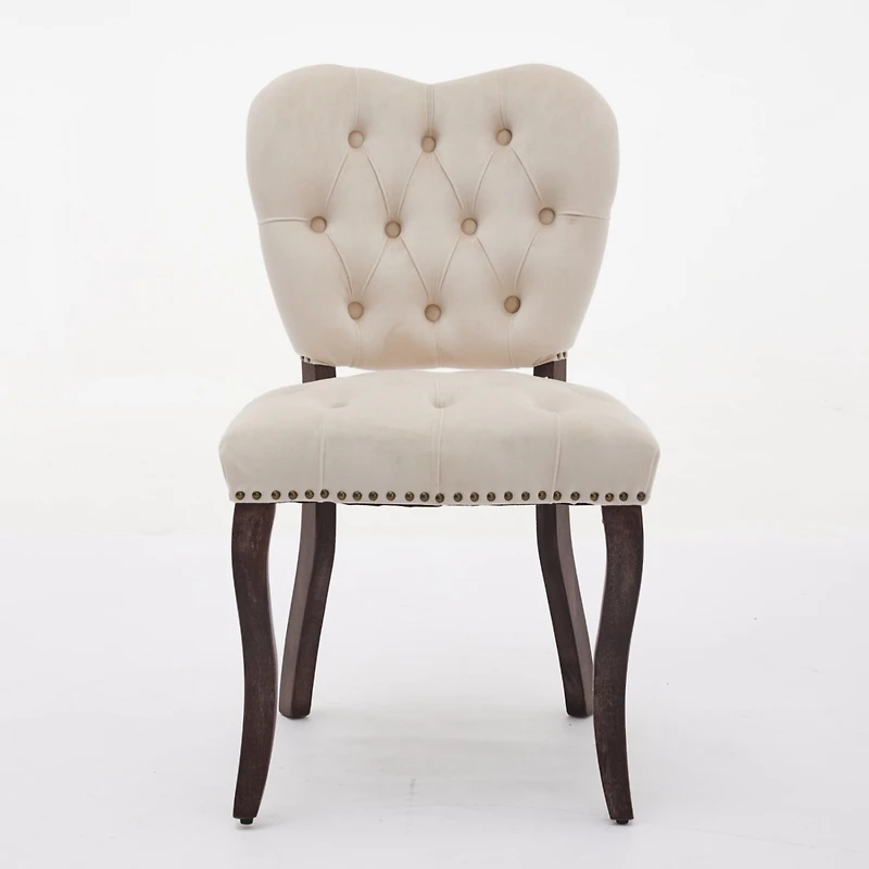 Streamdale Vintage Upholstered Dining Chair, Set of 2, Beige