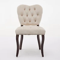 Streamdale Vintage Upholstered Dining Chair, Set of 2, Beige