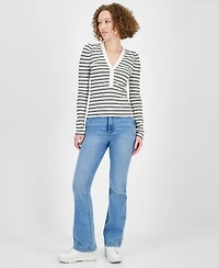 Dkny Jeans Women's Gathered-Shoulder V-Neck Top