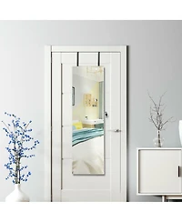 Sugift Wall and Door Mounted Mirrored Jewelry Cabinet with Lights-White