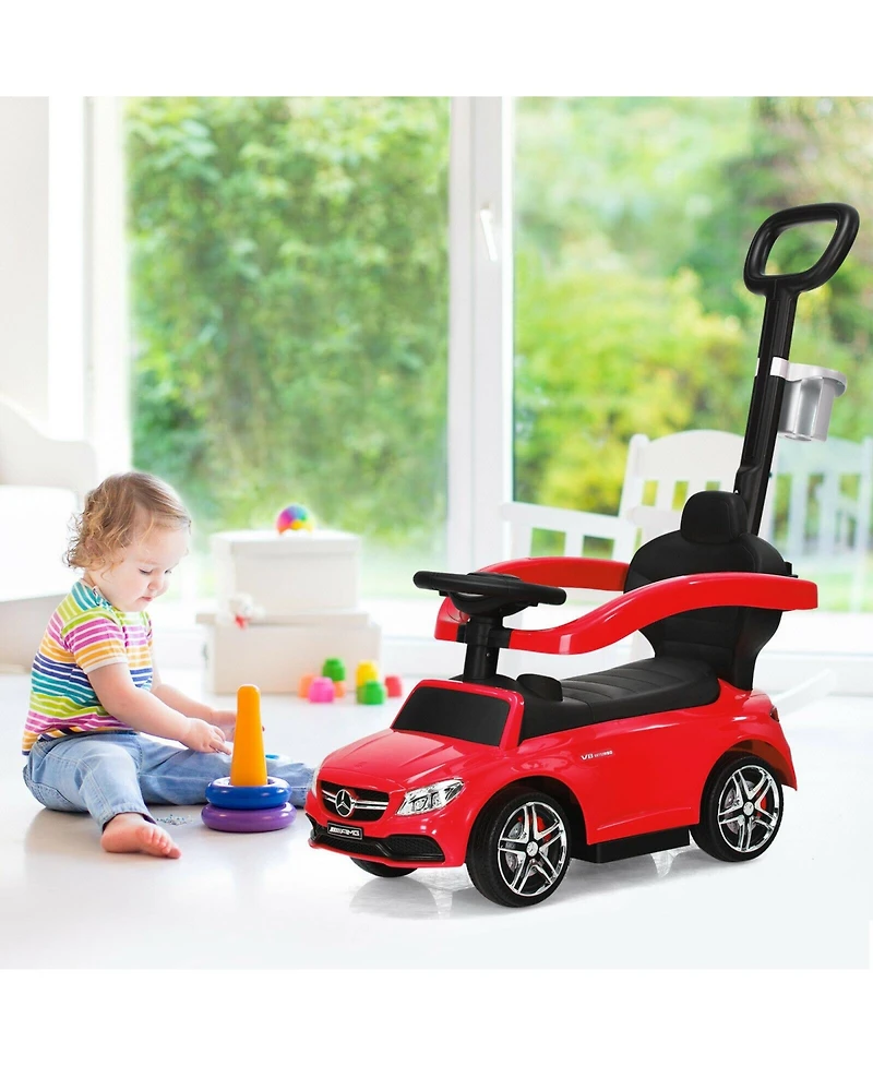 Sugift 3-in-1 Mercedes Benz Ride-on Toddler Sliding Car-Red