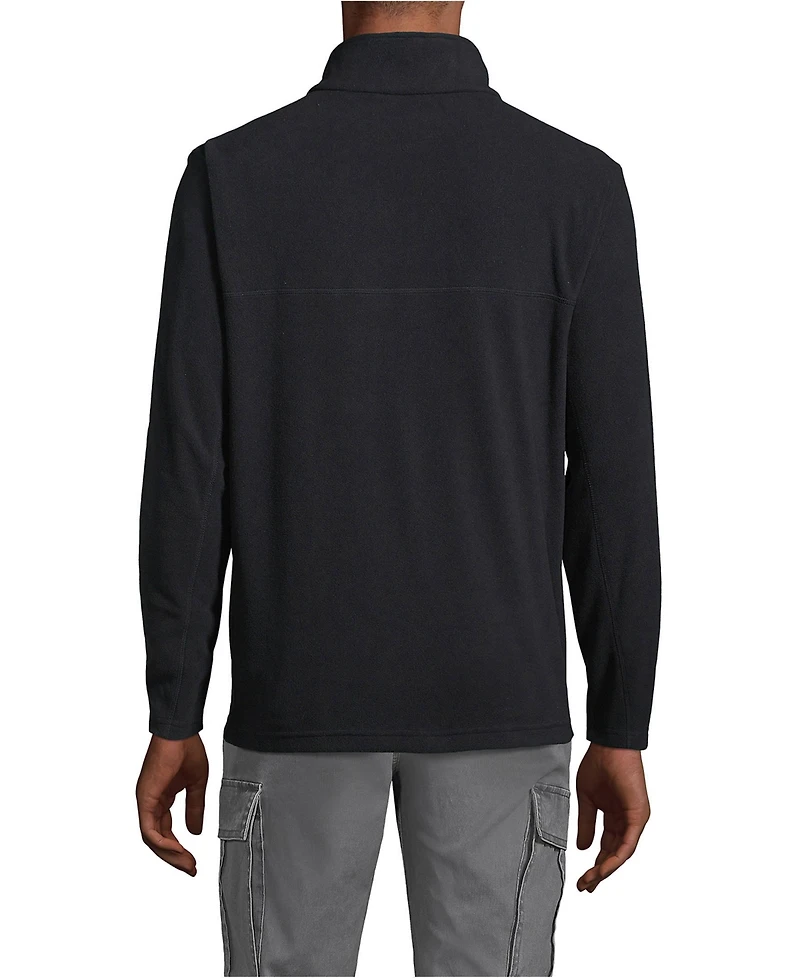 Lands' End Men's Thermacheck 100 Fleece Quarter Zip Pullover Top