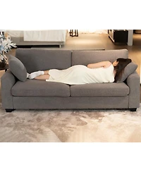 gaomon 83" Loveseat Sofa for Living Room, Modern Simple Teddy Couch with Wide Armrest