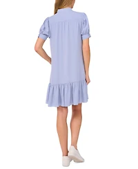 CeCe Women's Open Collar Hidden Placket Dress